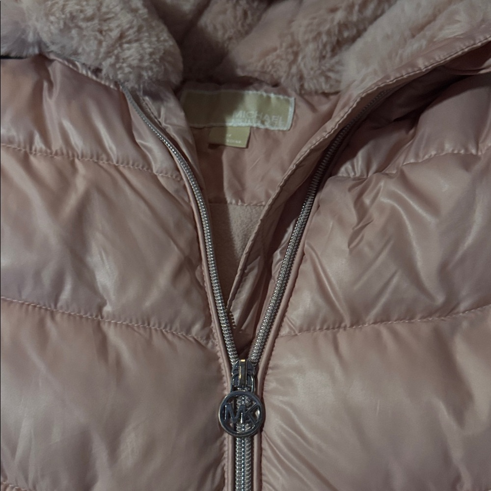 Michael Kors Pink Hooded Puffer Jacket - Picture 2 of 4